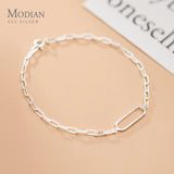 Arrive Stackable Oval Interlock 925 Sterling Silver Bracelet for Women