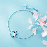 925 Sterling Silver Rainbow Crystal Unicorn Charm Bracelet