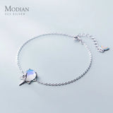 925 Sterling Silver Rainbow Crystal Unicorn Charm Bracelet