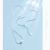 Irregular Square 925 Silver Pendant with Adjustable Chain Necklace