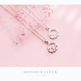925 Silver Charm Pendant Geometric Circle CZ Women Jewelry