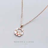 925 Silver Charm Pendant Geometric Circle CZ Women Jewelry