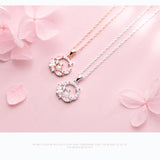 925 Silver Charm Pendant Geometric Circle CZ Women Jewelry