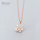 925 Silver Charm Pendant Geometric Circle CZ Women Jewelry