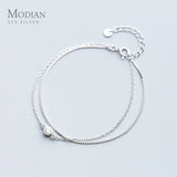 Luminous Clear CZ Double Layer Bracelet 925 Sterling Silver Fine Jewelry