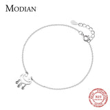 925 Silver Light Beads Hollow Out Long Life Anklet for Women