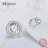 925 Silver Double Round Stud Earrings for Women Wedding Jewelry