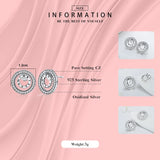 925 Silver Double Round Stud Earrings for Women Wedding Jewelry