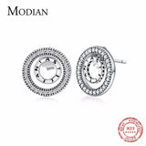 925 Silver Double Round Stud Earrings for Women Wedding Jewelry