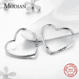 925 Sterling Silver Heart Love Hoop Earrings for Women