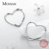 925 Sterling Silver Heart Love Hoop Earrings for Women