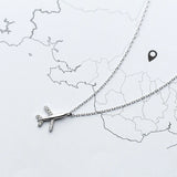 Sterling Silver Tiny Hope Plane Necklace for Women