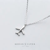 Sterling Silver Tiny Hope Plane Necklace for Women