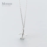 Sterling Silver Tiny Hope Plane Necklace for Women
