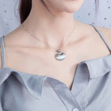 Sterling Silver Longevity Lock Opal Pendant Necklace Ethnic Style Fine Jewelry