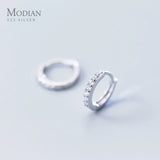 925 Sterling Silver CZ Tiny Hoop Earrings Classic Fine Jewelry