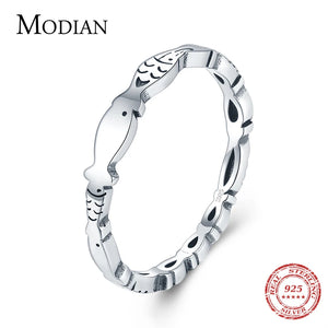 Fish Stackable Ring 925 Sterling Silver Finger Ring Jewelry