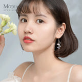 925 Silver Butterfly Drop Earrings Japanese Style Fine Jewelry