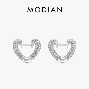 925 Silver Hearts Hoop Earrings for Women Wedding Gift