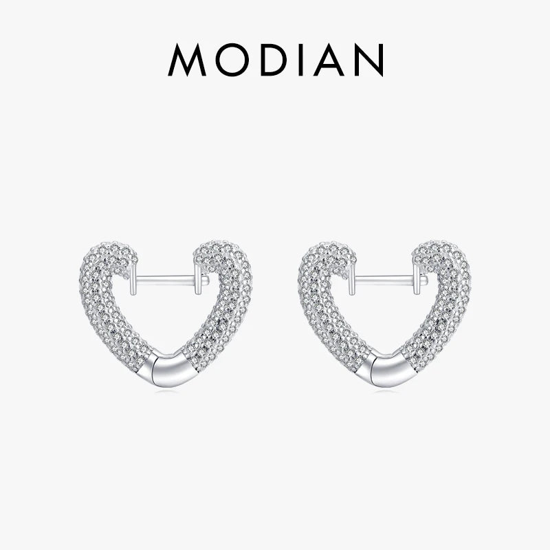 925 Silver Hearts Hoop Earrings for Women Wedding Gift