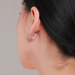 925 Silver Hearts Hoop Earrings for Women Wedding Gift