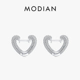 925 Silver Hearts Hoop Earrings for Women Wedding Gift