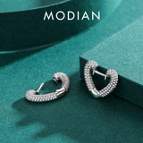 925 Silver Hearts Hoop Earrings for Women Wedding Gift