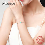 925 Silver Tourmaline Paraiba Bracelet Chain Women Wedding Jewelry
