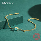 925 Silver Tourmaline Paraiba Bracelet Chain Women Wedding Jewelry