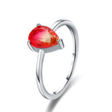 Women's 925 Sterling Silver Rainbow Tourmaline Geometric Ring