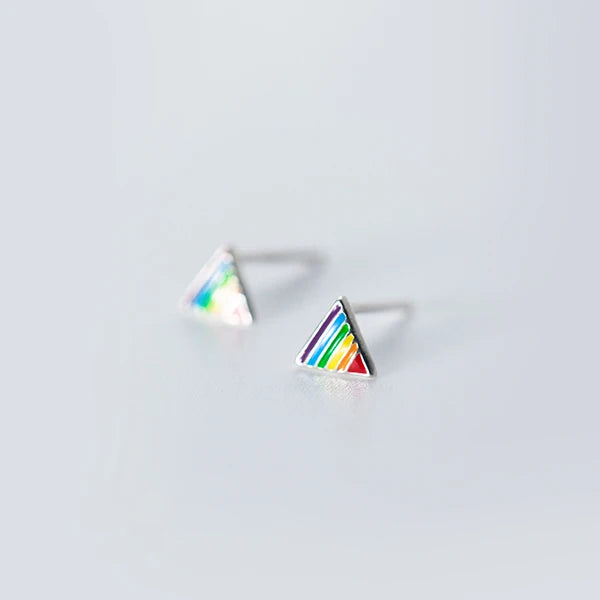 Enamel Stars Stud Earrings 925 Silver Jewelry Women Christmas Gift