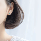 Enamel Stars Stud Earrings 925 Silver Jewelry Women Christmas Gift