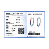 Sparkling Rainbow Zirconia Hoop Earrings 925 Sterling Silver Women Jewelry