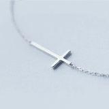 925 Silver Cross Chain Link Women Bracelet Valentine Gift