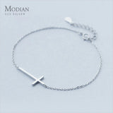 925 Silver Cross Chain Link Women Bracelet Valentine Gift