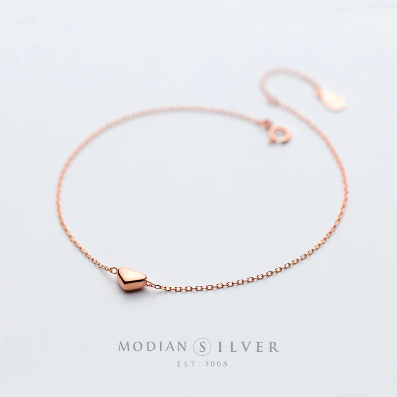 925 Silver Sweet Hearts Line Bracelet For Women