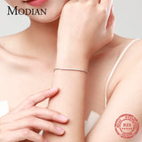 925 Silver CZ Adjustable Link Bracelet For Women