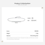 925 Silver CZ Adjustable Link Bracelet For Women