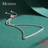 925 Silver CZ Adjustable Link Bracelet For Women