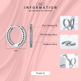 925 Silver Hearts Hoop Earrings CZ Jewelry Women Wedding Gift