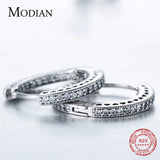 925 Silver Hearts Hoop Earrings CZ Jewelry Women Wedding Gift