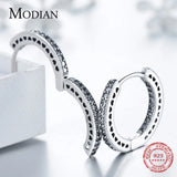 925 Silver Hearts Hoop Earrings CZ Jewelry Women Wedding Gift