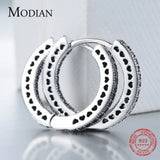 925 Silver Hearts Hoop Earrings CZ Jewelry Women Wedding Gift