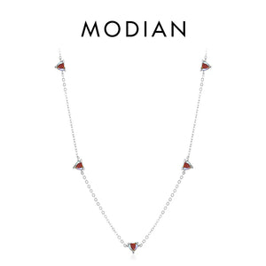 925 Silver Zirconia Heart Pendant Necklace for Women