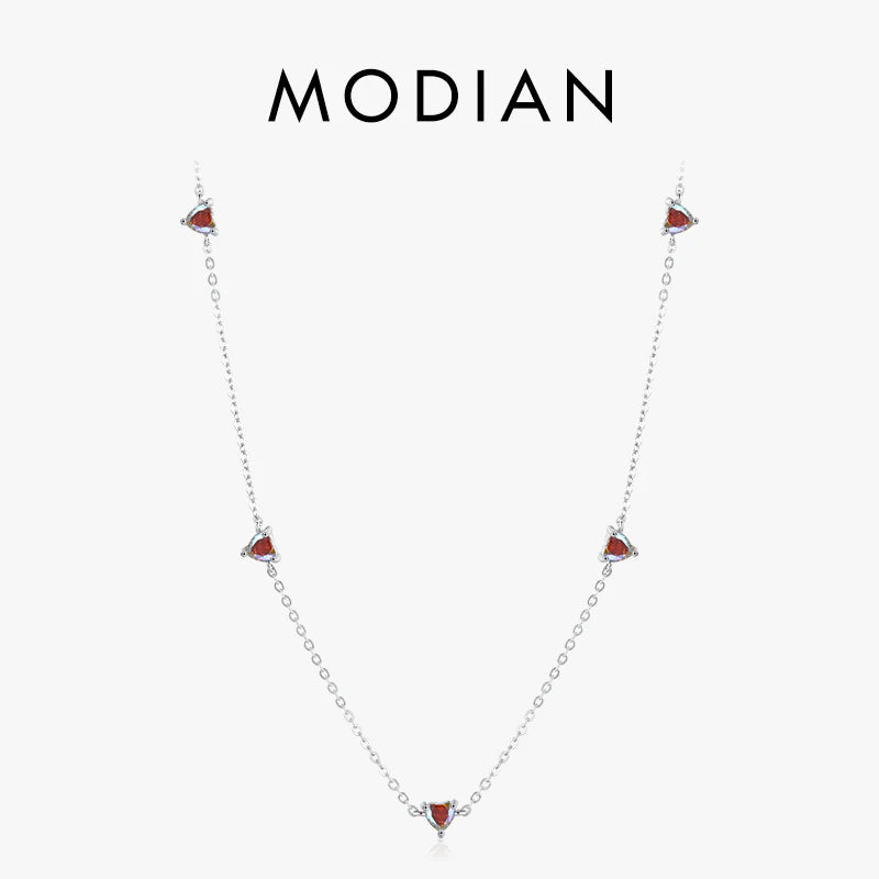 925 Silver Zirconia Heart Pendant Necklace for Women
