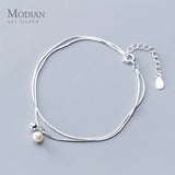 925 Silver Double-Layer Snake Chain Bracelet for Women