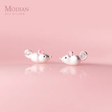 925 Silver Small Mouse Stud Earring Animal Ear Studs Kids Gift