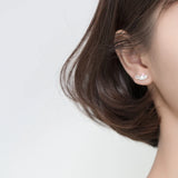 925 Silver Small Mouse Stud Earring Animal Ear Studs Kids Gift