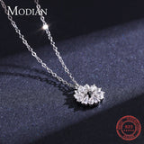 925 Silver Snowflake Pendant Necklace Women Christmas