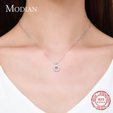 925 Silver Snowflake Pendant Necklace Women Christmas